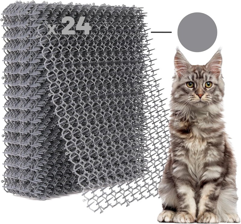 Petfolio 24 Pack Scat Mat for Cats - 16.5 x 13.4 Inch Cat Spike Mat with 1 Inch Spikes is A Perfect Pet Training Mats for Cat Repellent Indoor & Outdoor. Keep Cats Away All Year Round - Image 1